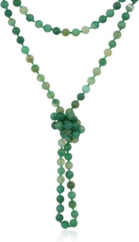 RIAH FASHION Bead Strand Versatile 60" Long Wrap Necklace - Handmade Knotted Multi Layer Sparkly ... | Amazon (US)