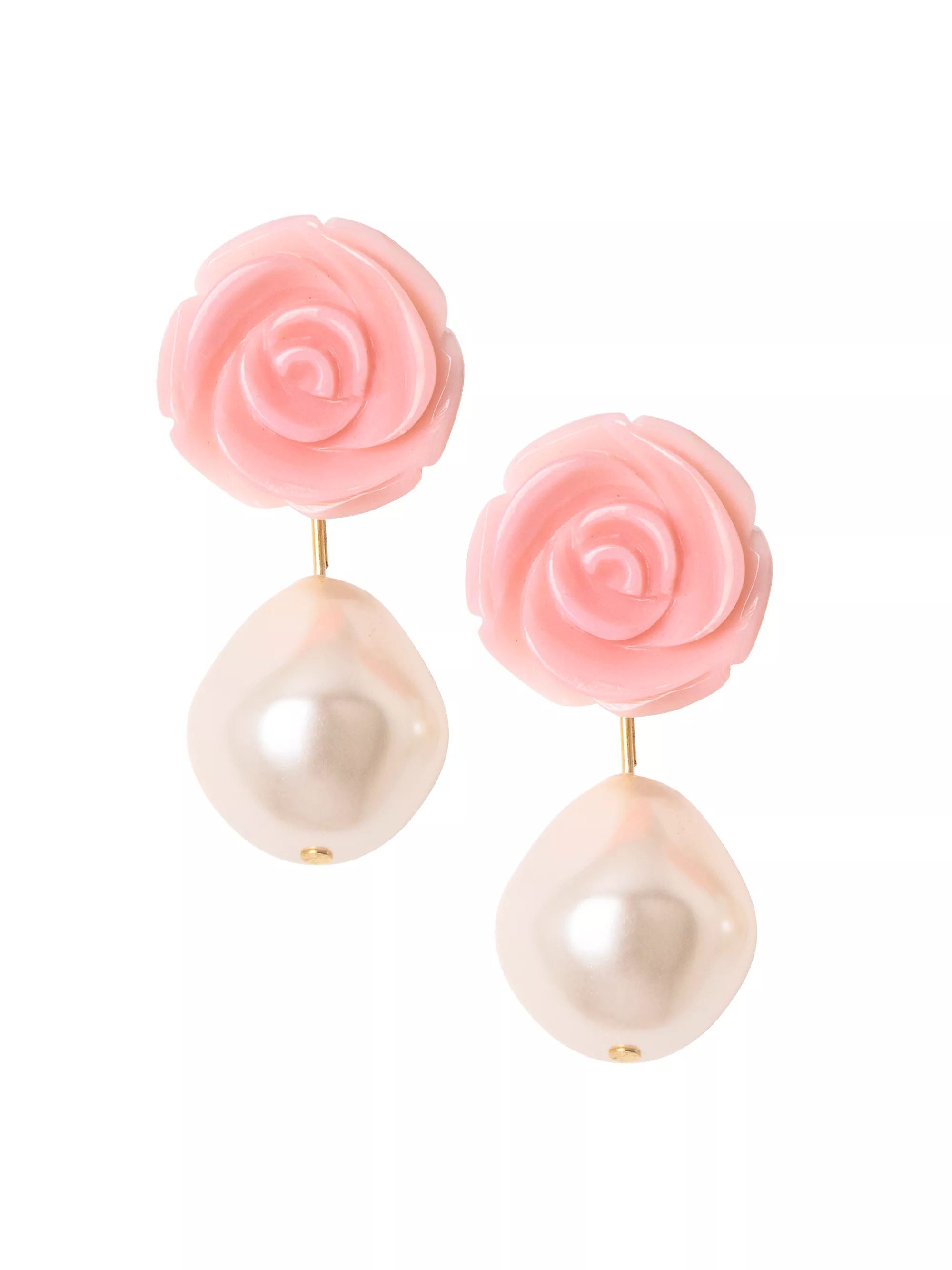 Telma Goldtone, Glass Pearl & Conch Drop Earrings | Saks Fifth Avenue