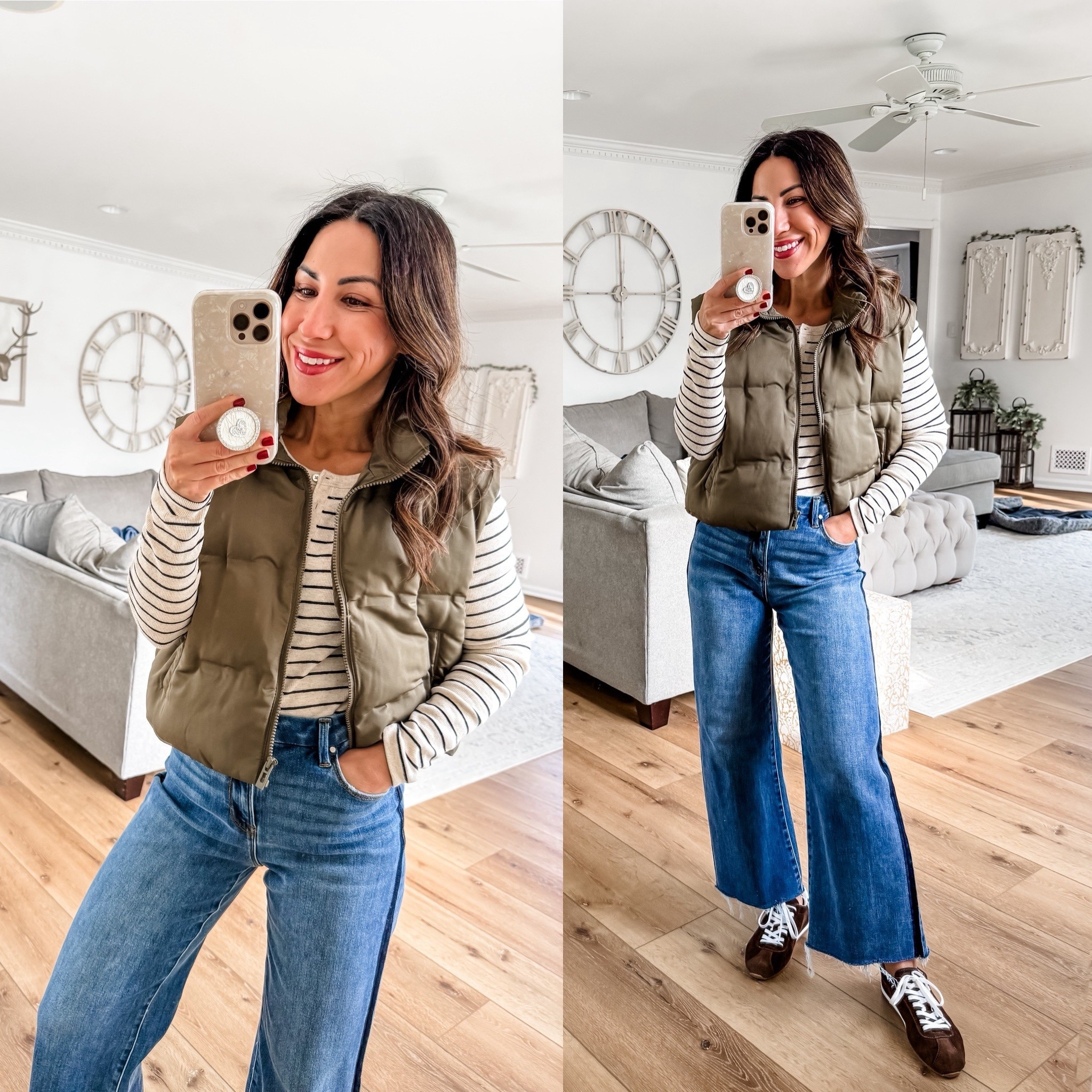 Code TAMMY15 thru 11/7. Tuxedo jeans, 25, small vest, small top, sneakers, TTS.

#LTKFindsUnder100 #LTKOver40 #LTKSaleAlert