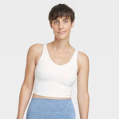 Women's Light Support V-Neck Cropped Sports Bra - All in Motion™ | Target