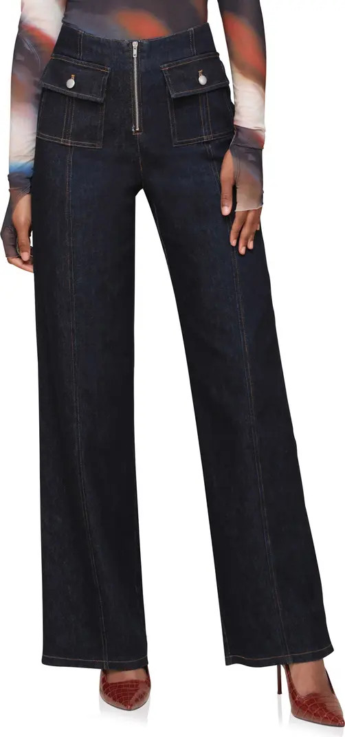 High Waist Wide Leg Patch Pocket Jeans | Nordstrom