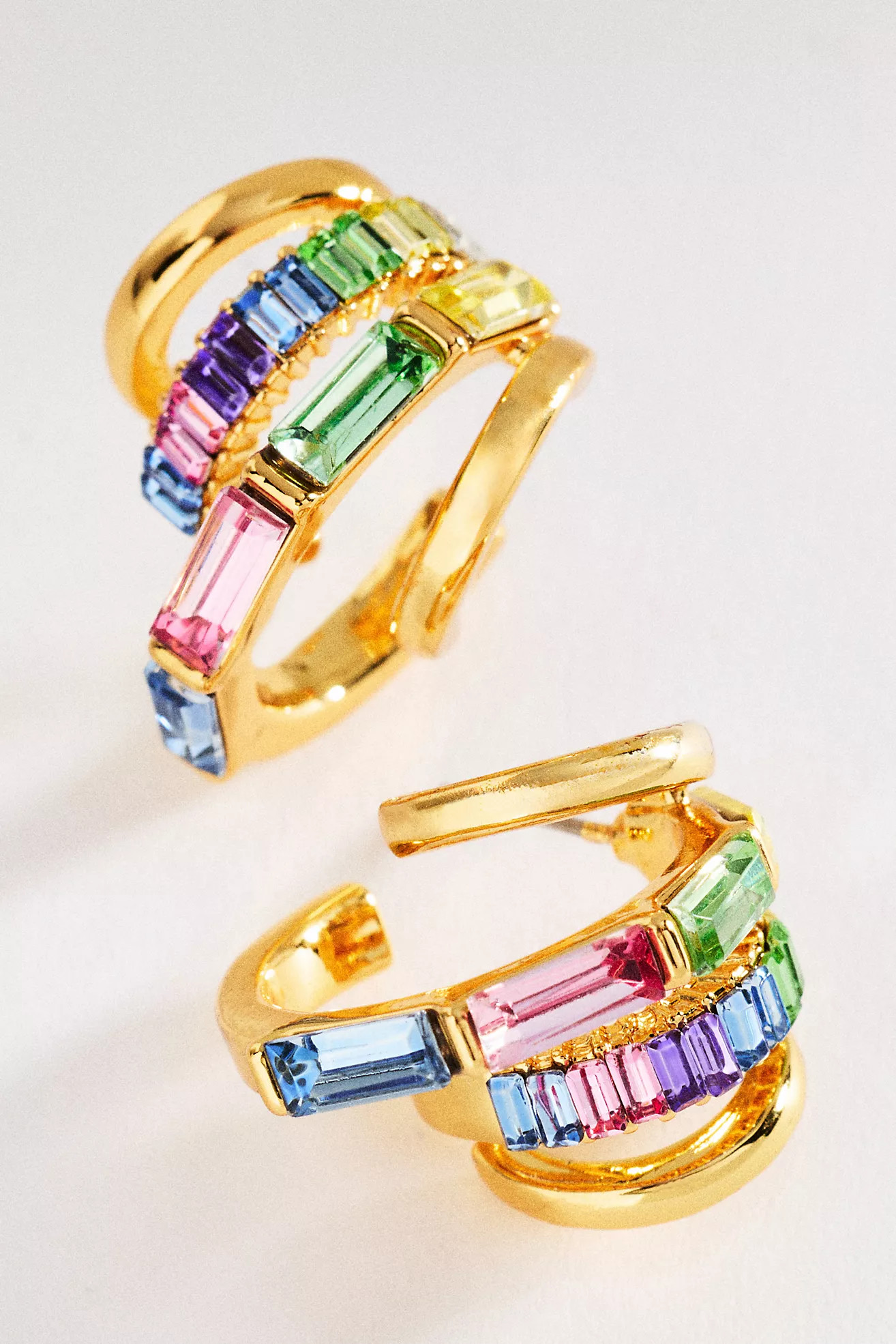 Crystal Multi-Hoop Huggie Earrings | Anthropologie (US)