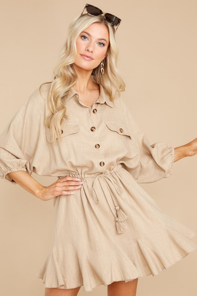 Seeking Adventure Khaki Dress | Red Dress 