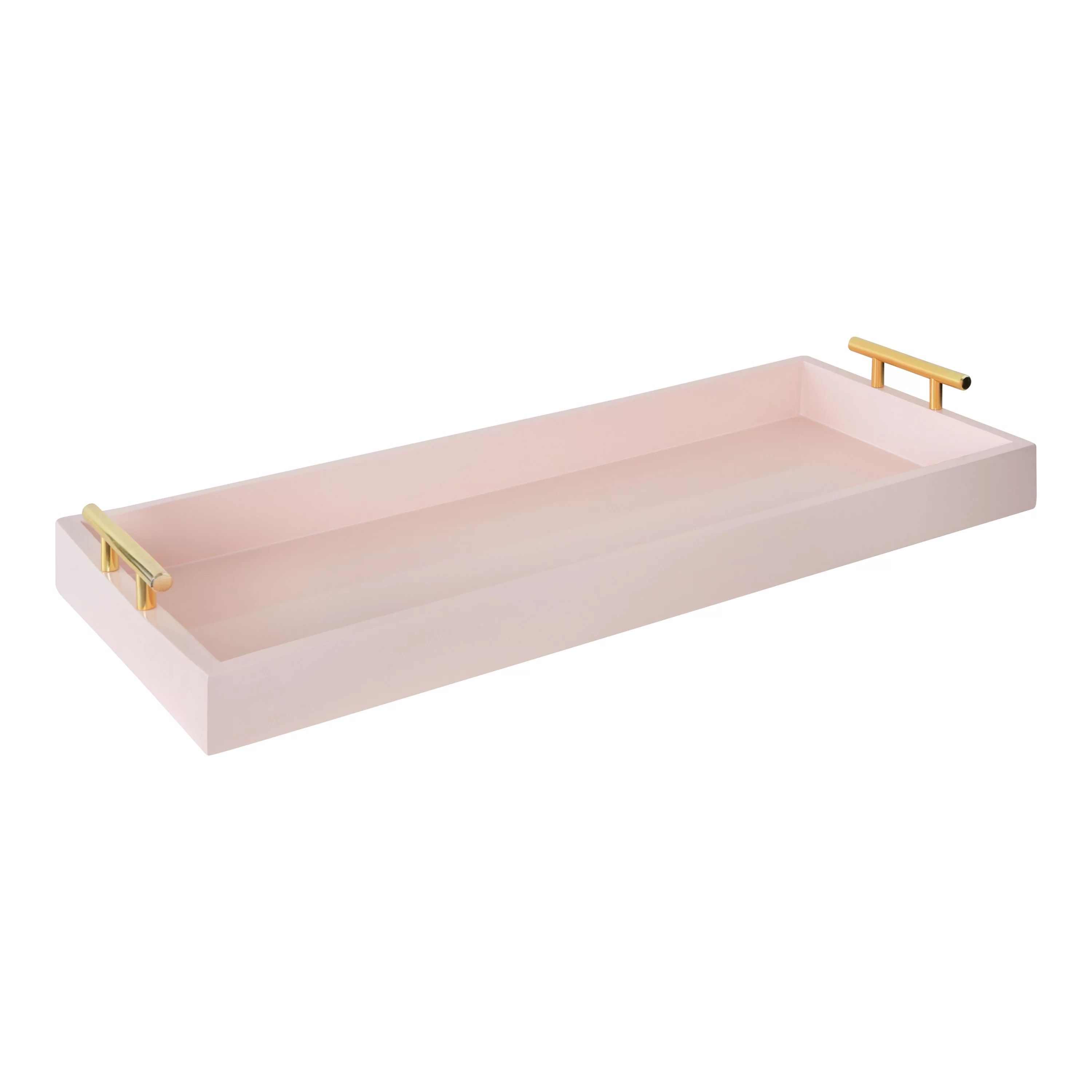 Kate and Laurel Lipton Narrow Rectangle Wood Accent Tray, Pink 10x24 | Walmart (US)