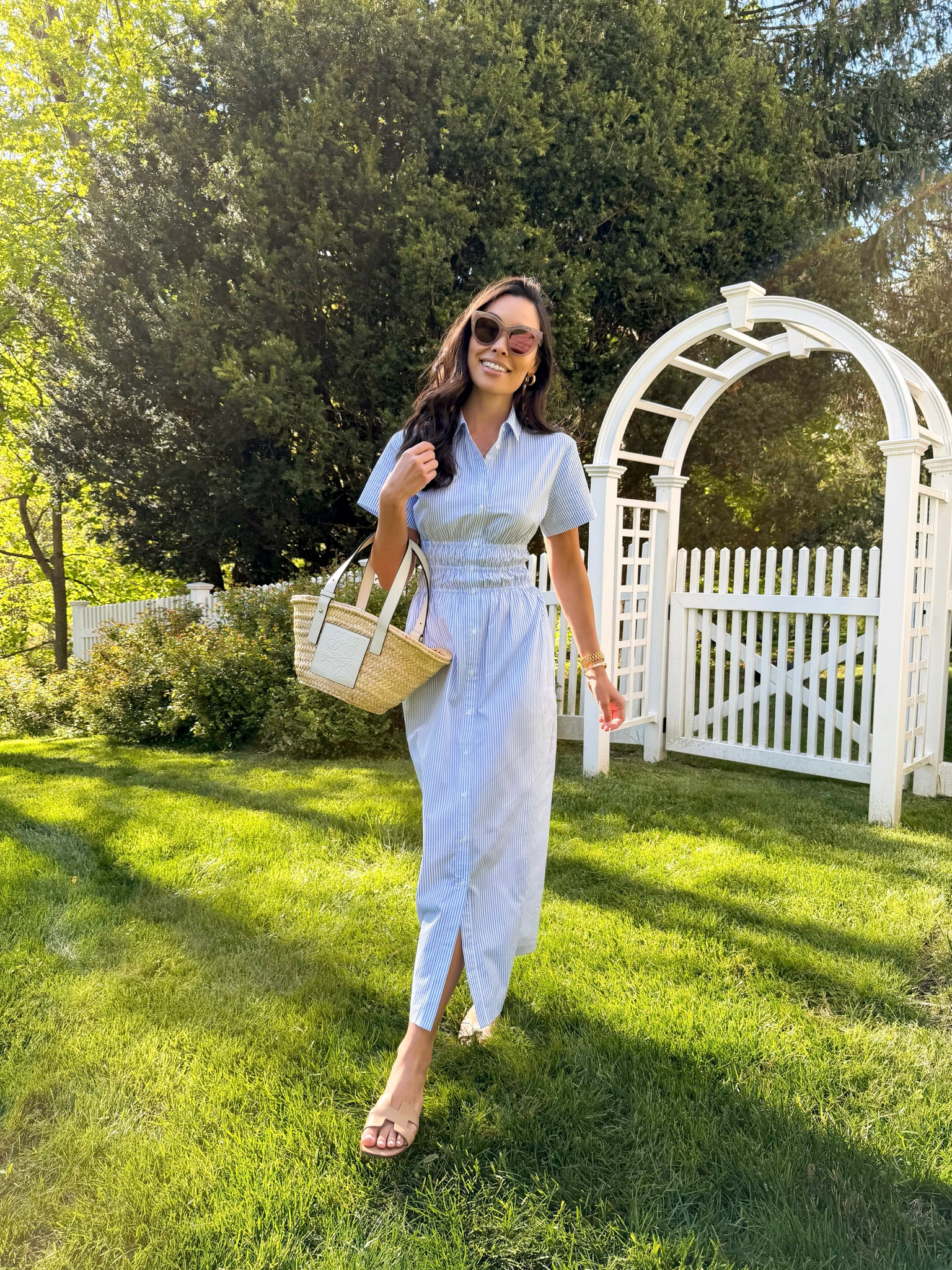 Hill House stripe shirt dress, runs true to size.

#LTKootd #LTKMothersDay #LTKdayinmylife