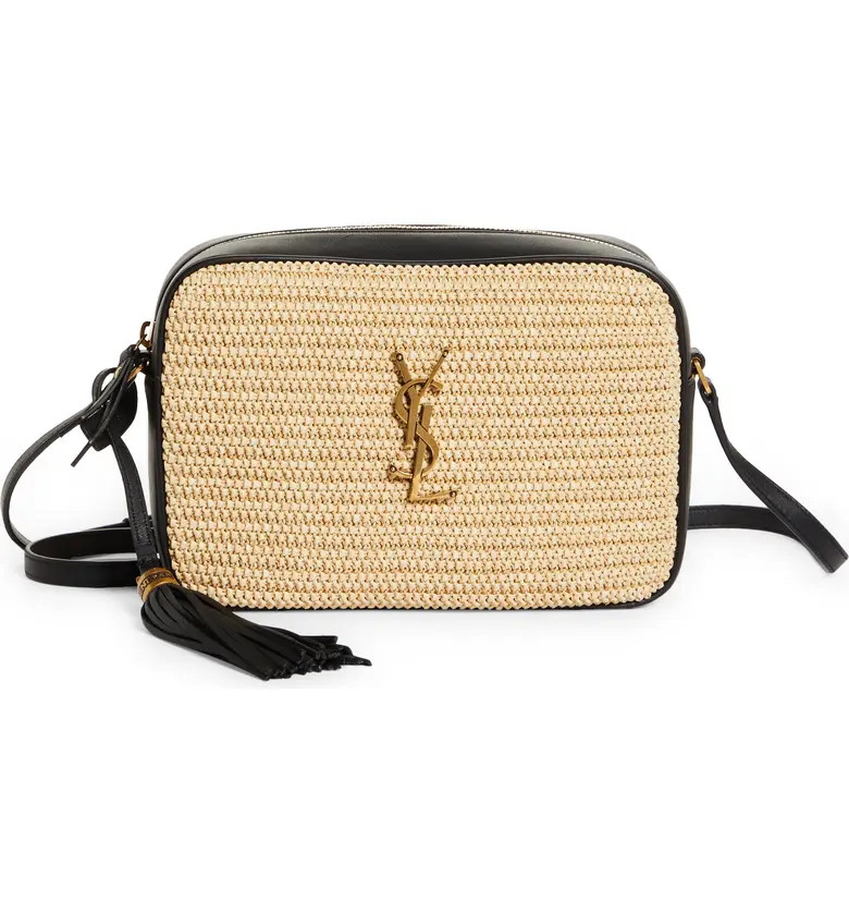 Medium Lou Raffia & Leather Camera Bag | Nordstrom