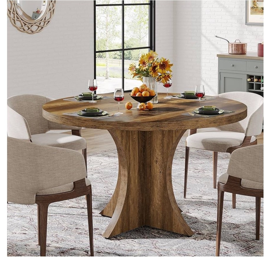 Tribesigns Round Dining Table for 4-6, 47.24-Inch Farmhouse Kitchen Table #ltkfurnituredeals

#LTKFamily #LTKHome #LTKSaleAlert