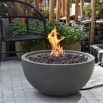 Modeno Nantucket Light Weight Fiber-Concrete Fire Pit Bowl Propane in Gray | Walmart (US)