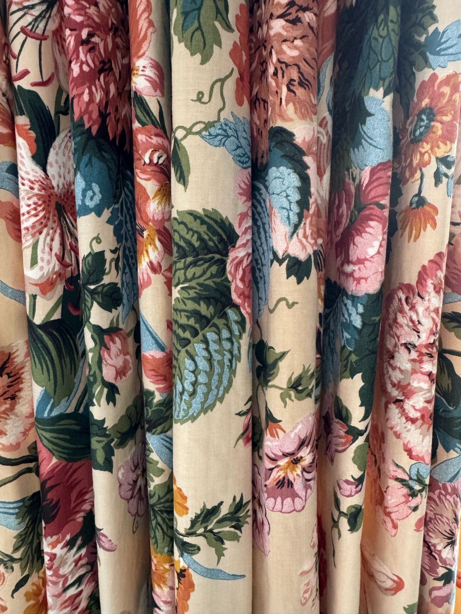I can’t find the exact fabric for the curtains  I found at the estate sale, but I was able to find and pull together some from Etsy that are very similar! 🌸 

The closest match - and I mean very close - is the Ralph Lauren Allison print and I was able to find multiple pairs! 

In this round up I also included some beautiful floral fabric for anyone who has interest in making their own that are custom! 