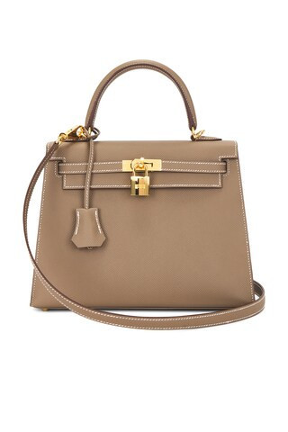 Hermes Epsom Kelly 25 Handbag in Taupe | FWRD 
