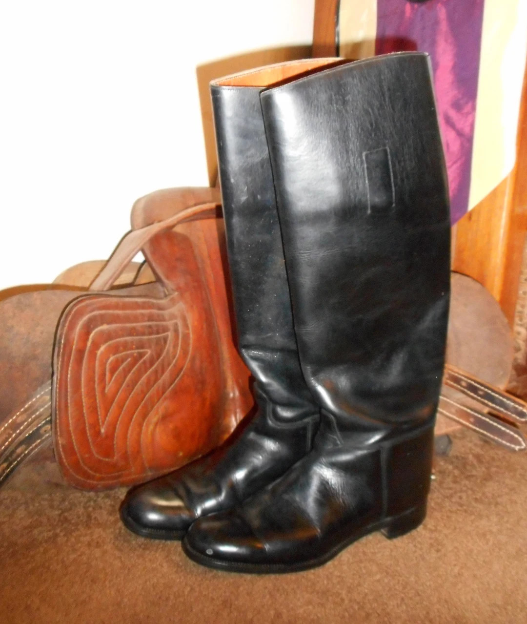 7A Vintage Marlborough Hunt Riding Boots Black Leather Soles - Etsy | Etsy (US)