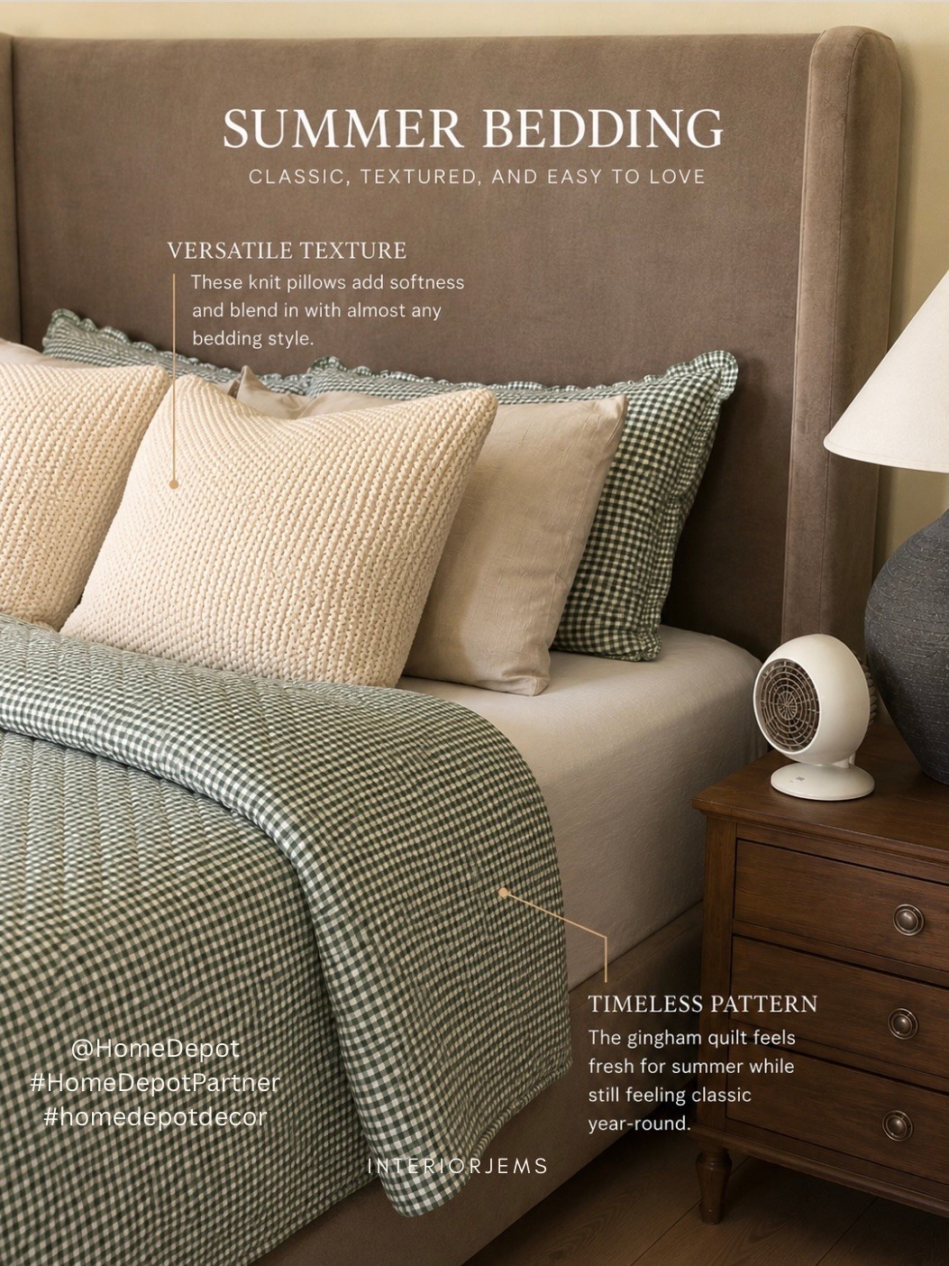 I always gravitate toward gingham this time of year. It feels fresh for summer without being overly seasonal, and these chunky knit pillows add the perfect amount of texture. The best part? Both pieces are neutral enough to work long after summer is over.
From now through 7/15, get up to 35% off select furniture, rugs & kitchenware online during The Home Depot’s Fourth of July savings event!
@HomeDepot #HomeDepotPartner #homedepotdecor

#LTKSaleAlert #LTKHome