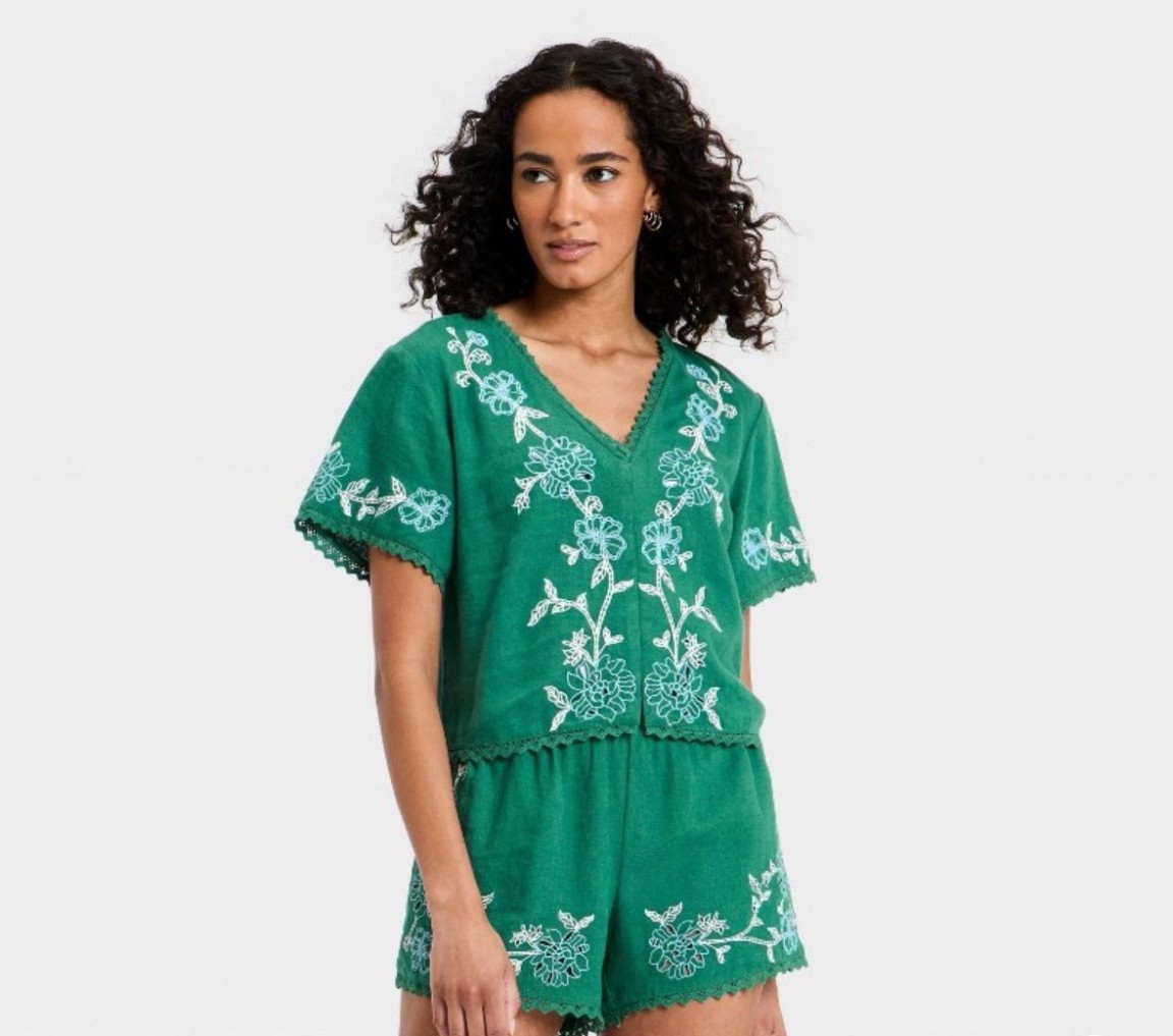 This embroidered set is SO cute for spring 💚 and the top 25% off right now!!!! Loving the detail on this set!

Spring outfit, spring fashion, spring break, vacation, travel, two piece set @Target 

#LTKSaleAlert #LTKootd #LTKSeasonal