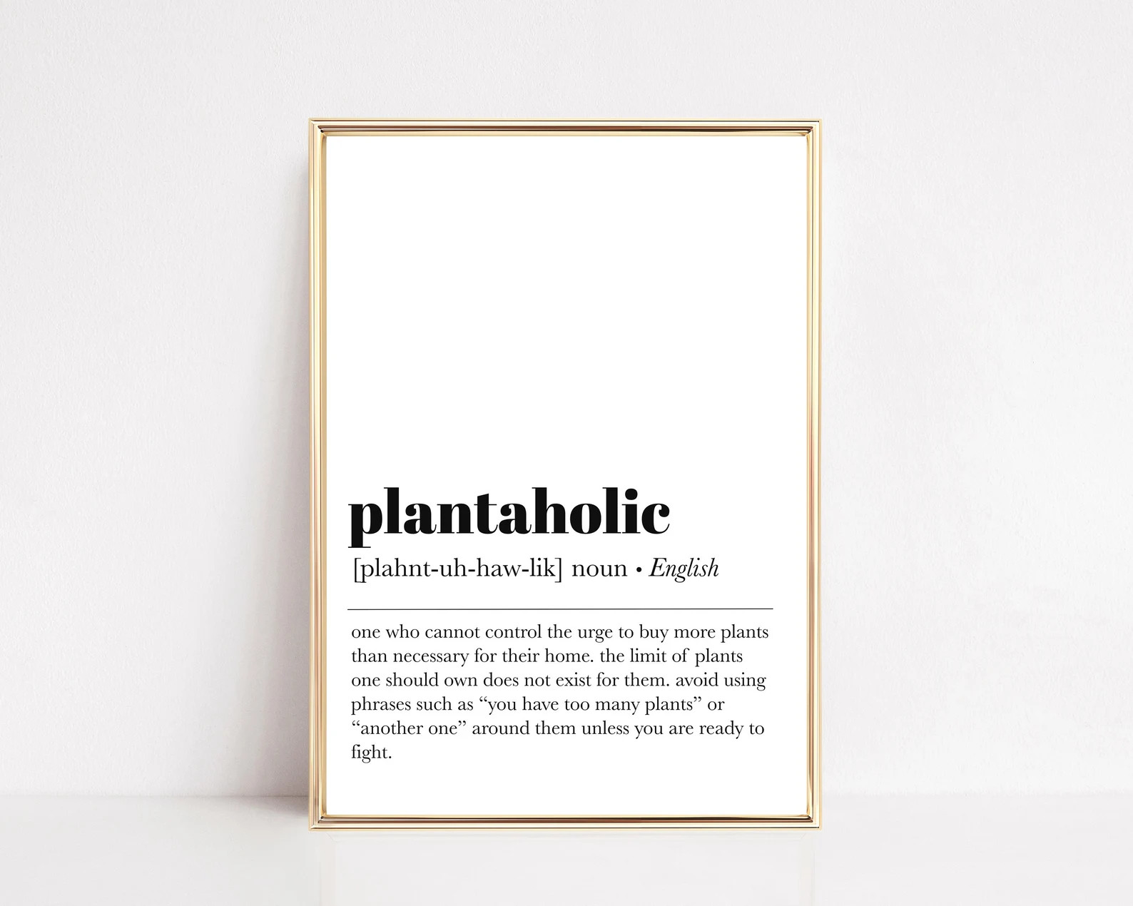 Plantaholic Definition Print | Plant Lover Gift Idea | Kitchen Print | Funny Home Decor | Plants ... | Etsy (US)