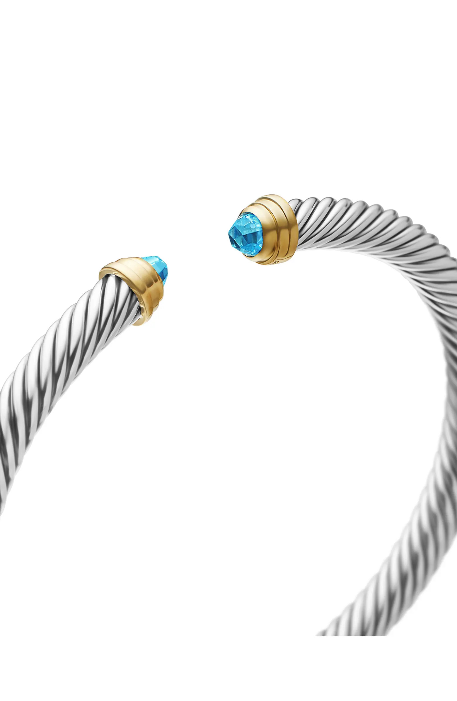 Classic Cable Bracelet in Sterling Silver with 14K Yellow Gold, 5mm | Nordstrom