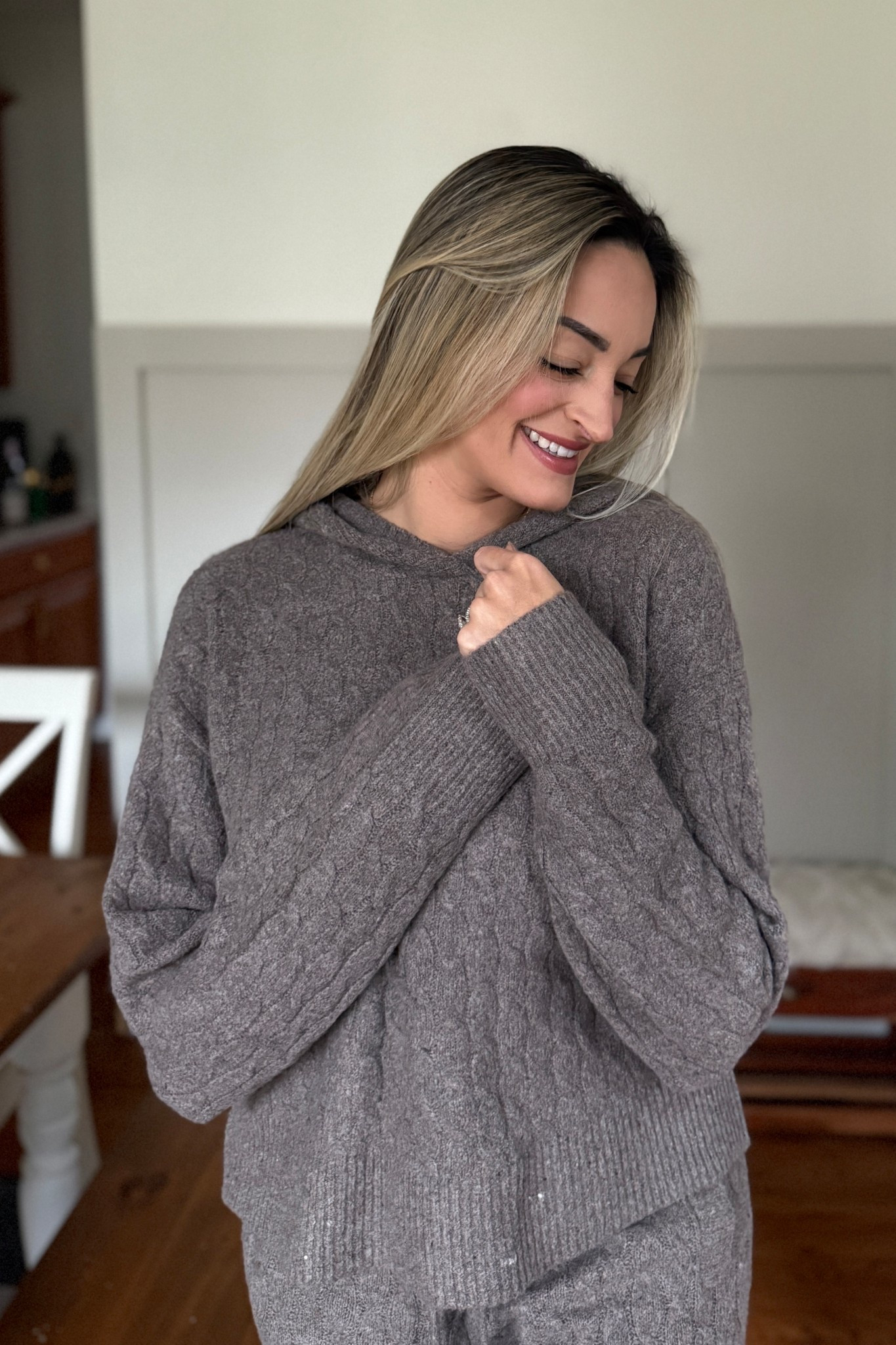 So in love with these Luxe Cozy sets from Target! I’m wearing a medium in this heather sable!