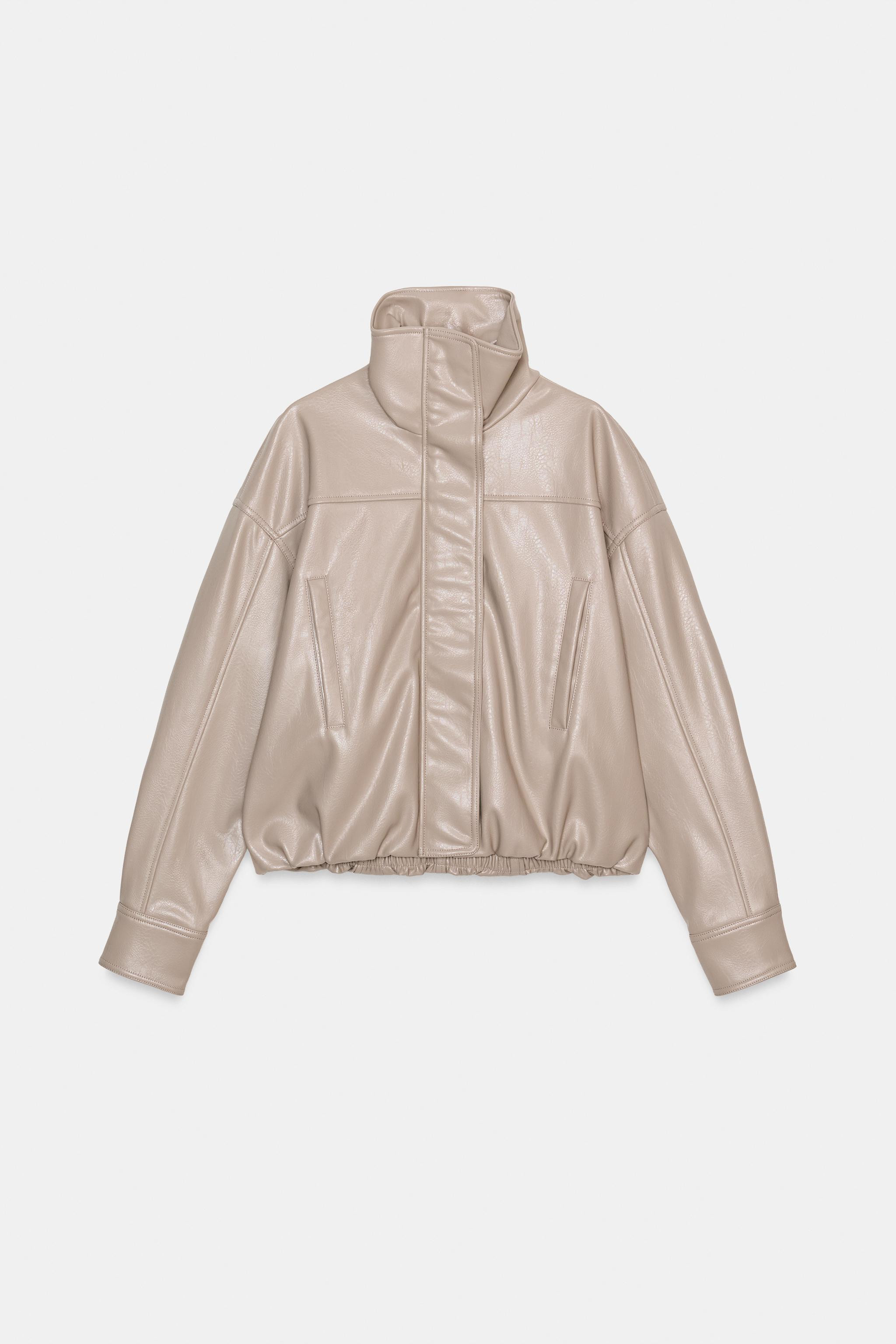 FAUX LEATHER PLEATED JACKET | Zara US