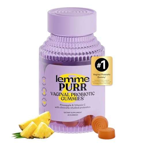 Lemme Purr Vaginal Probiotic Gummies for Women - Balanced pH, Healthy Odor, Yeast Balance & Flora Support + Vitamin C for Immune Health - Tasty Pineapple (60 Count) | Amazon (US)