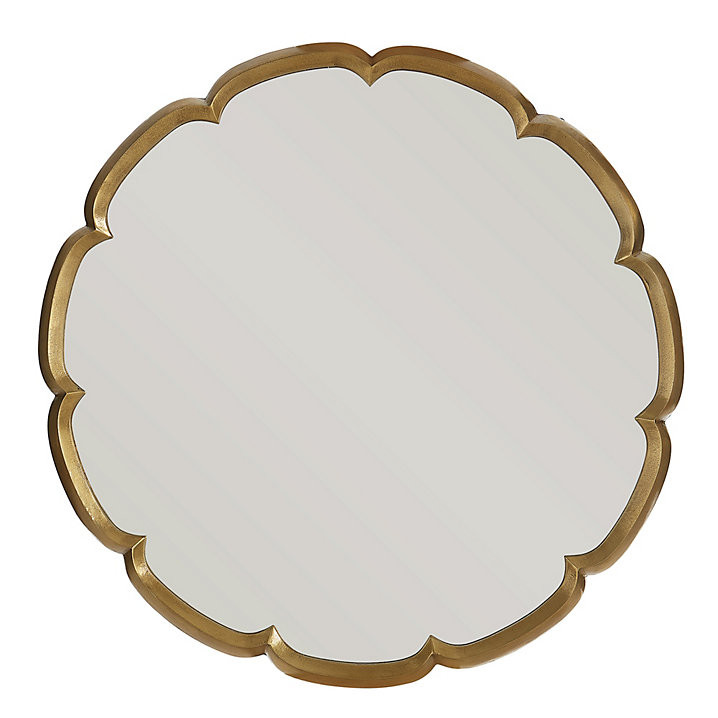 Sway 36 Inch Brass Round Scalloped Wll Mirror | Ballard Designs, Inc.
