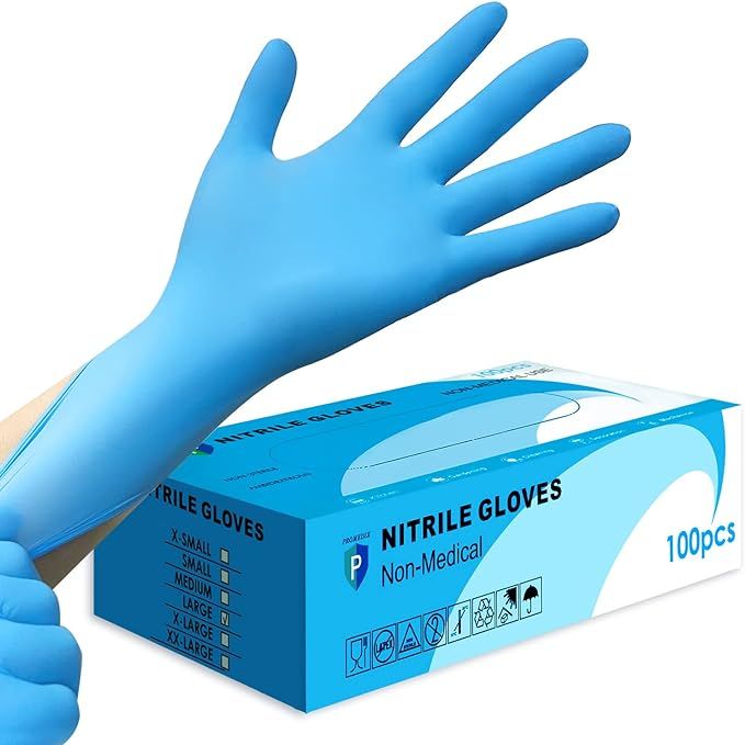 PROMEDIX P Nitrile Gloves, 4mil-100 Count, Gloves Disposable Latex Free, Disposable Gloves for Ho... | Amazon (US)