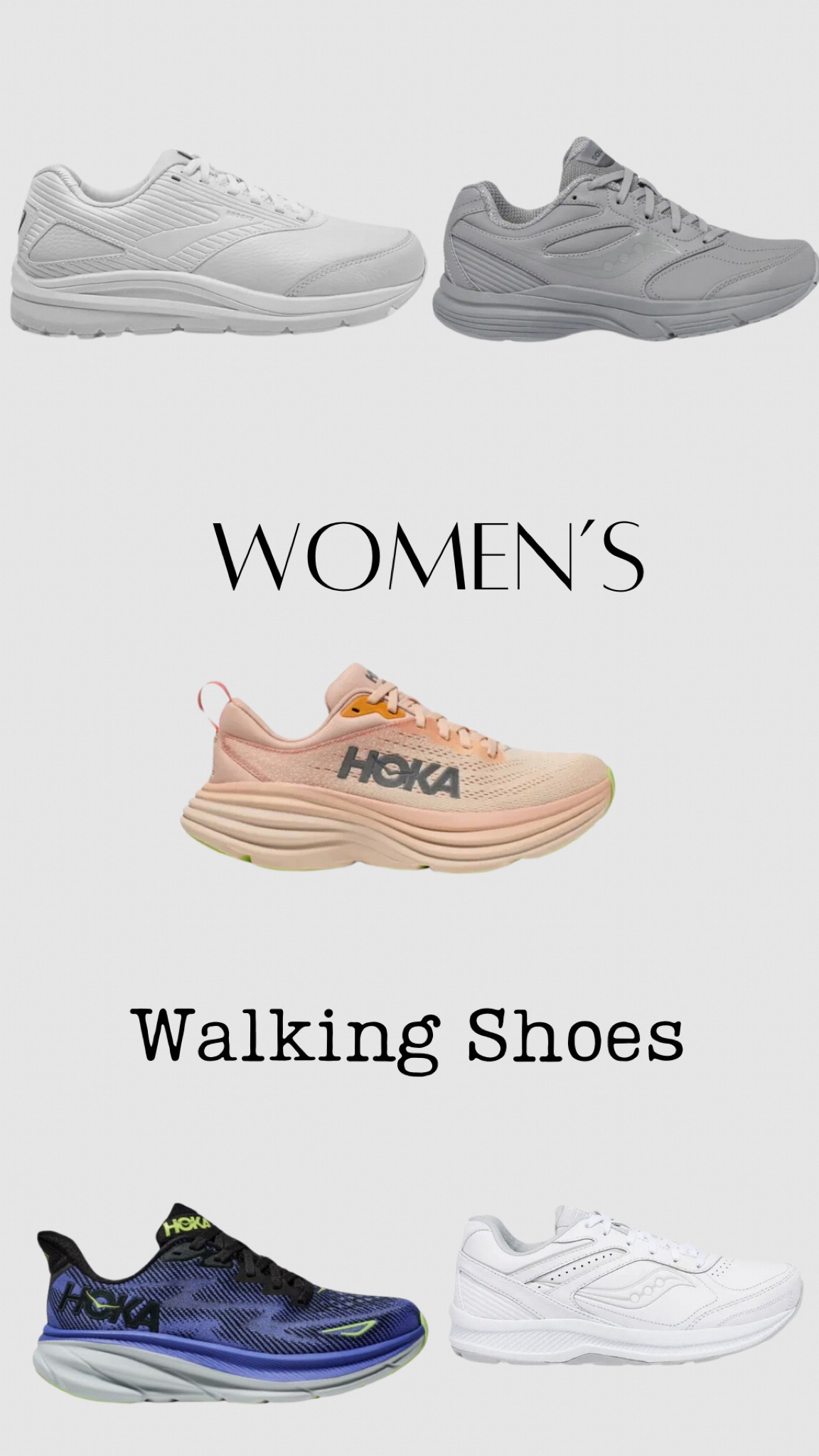 Walking shoes for the upcoming season. The go to has been the Hoka Bondi, but I’ve tried on others that have felt good. 

#LTKover40 #LTKfitness #LTKSeasonal