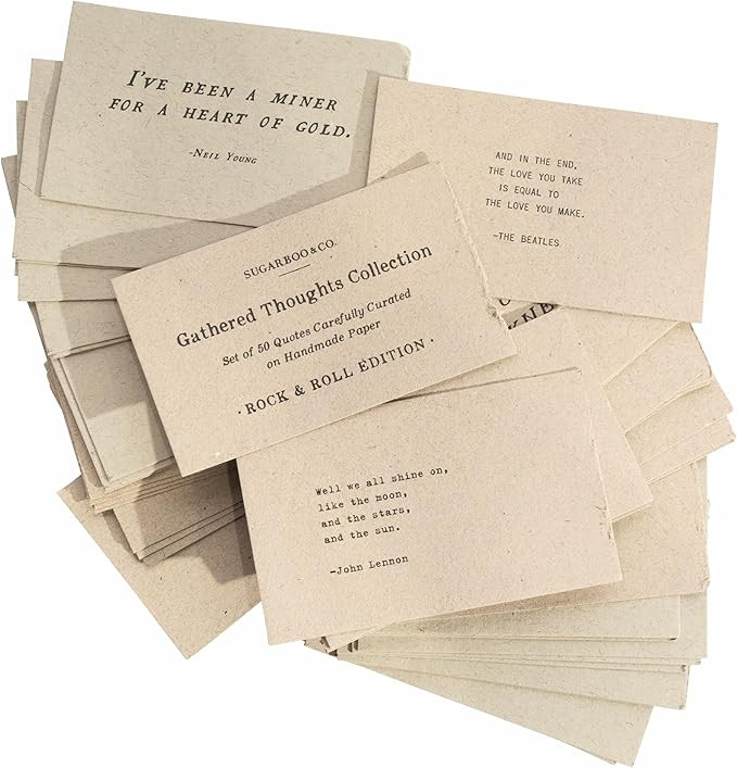 Sugarboo 50 Gathered Thoughts Collection of Rock n’ Roll Edition - Iconic Quotes on Handmade Pa... | Amazon (US)