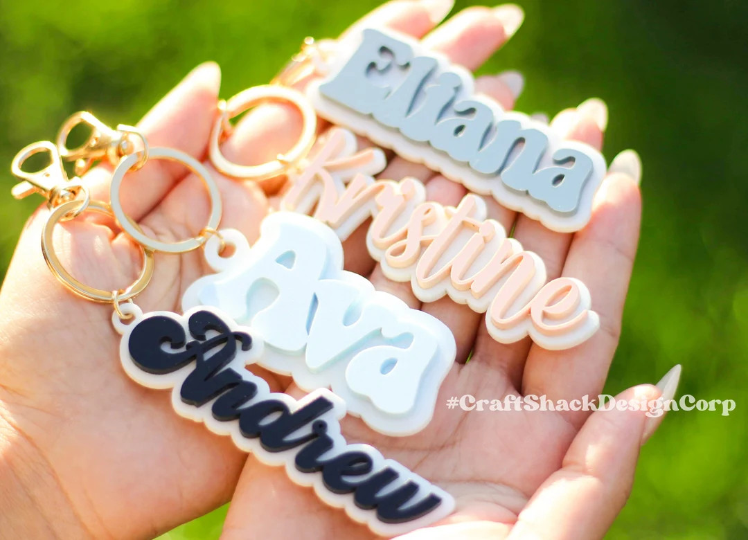 Acrylic Keychain, Retro Name, Personalized Acrylic Name Tag, Backpack Name Tag, Diaper Bag, Lunch... | Etsy (US)