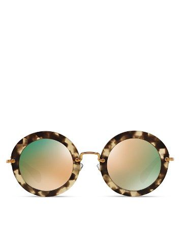 Miu Miu Noir Round Sunglasses | Bloomingdale's (US)