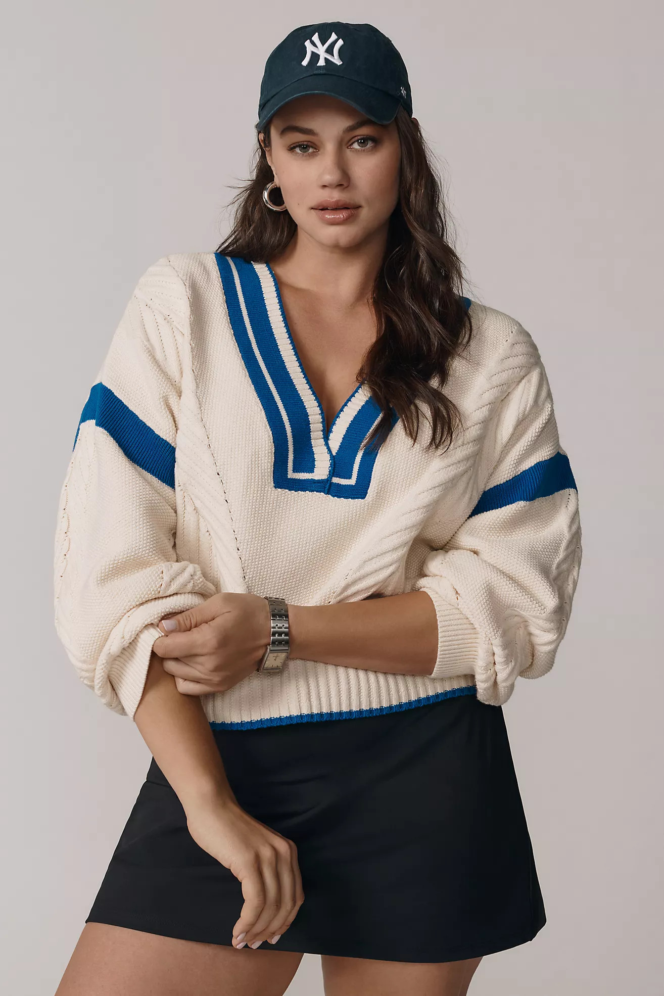 Maeve V-Neck Cable Pullover Sweater | Anthropologie (US)