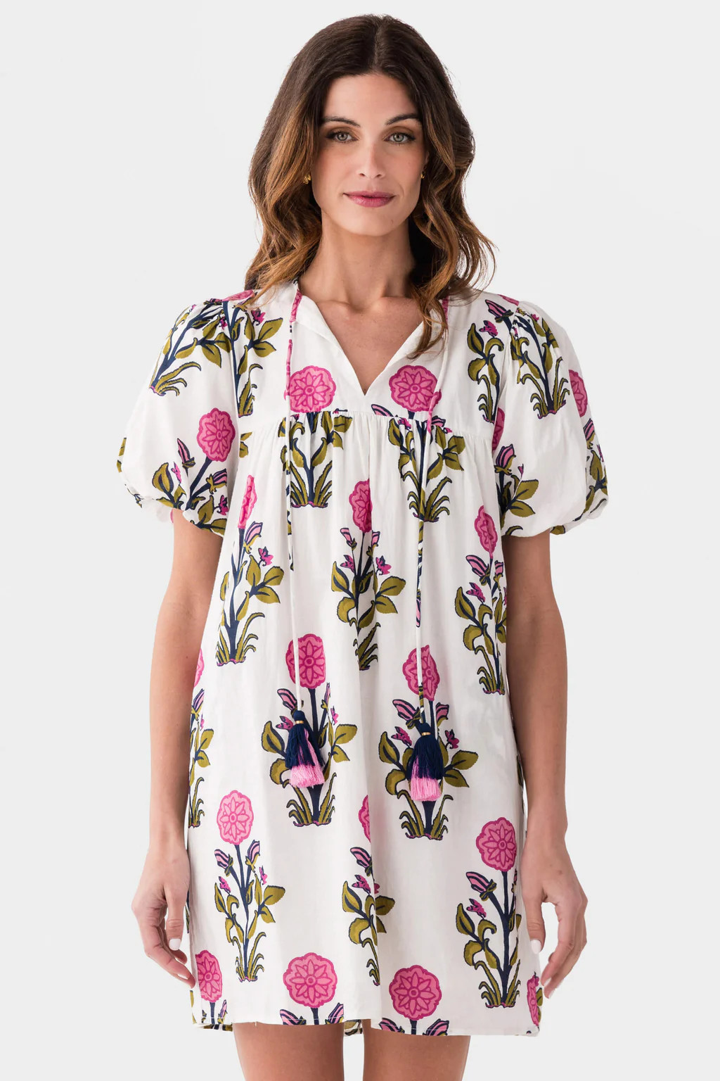 THML Puff Sleeve Floral Dress | Social Threads