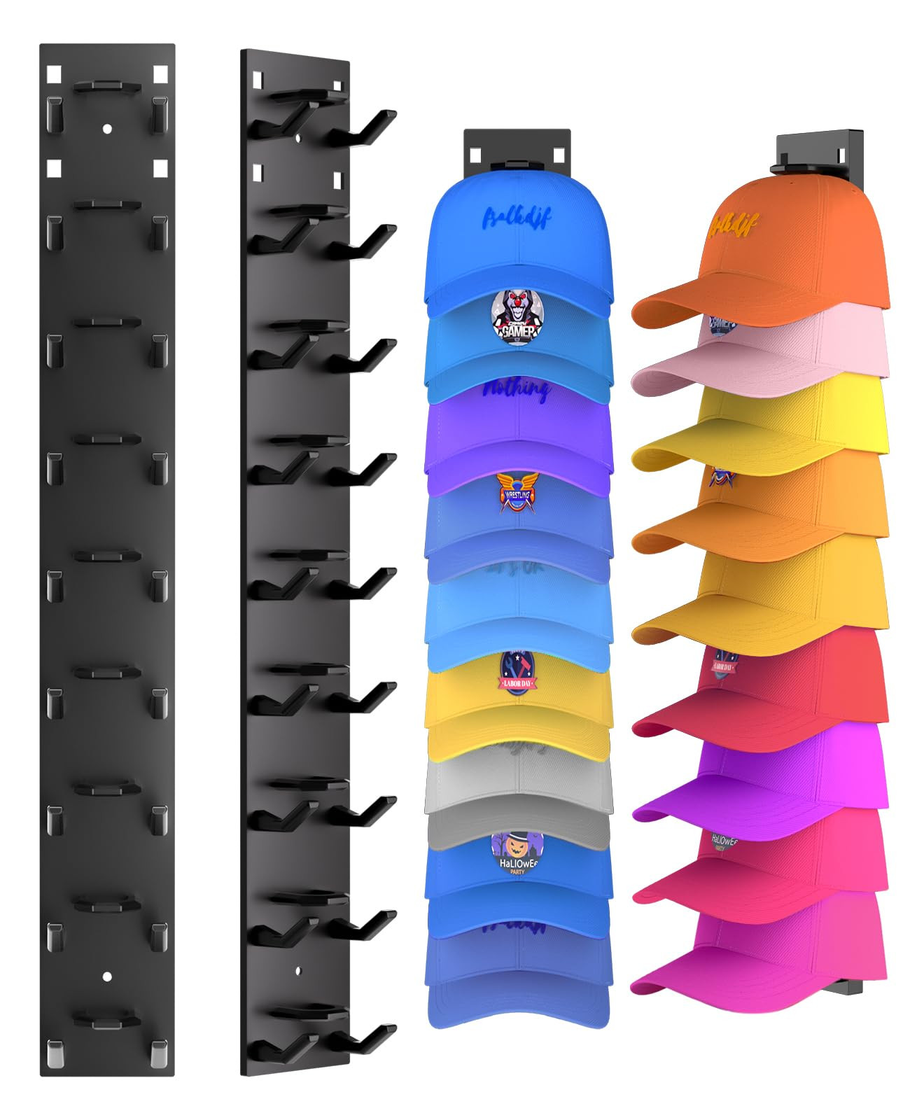 2 Pack Hat Organizer for Baseball Caps, Strong Adhesive Hat Rack for Wall, Multilayer Hat Storage... | Amazon (US)