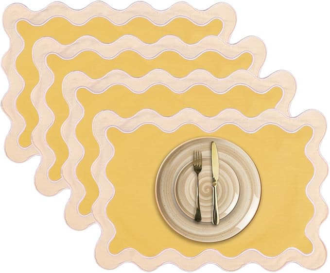 Placemats Set of 4, 13 x 19 Inch Cotton Table Placemats Washable Heat Resistant Woven Table Mats ... | Amazon (US)