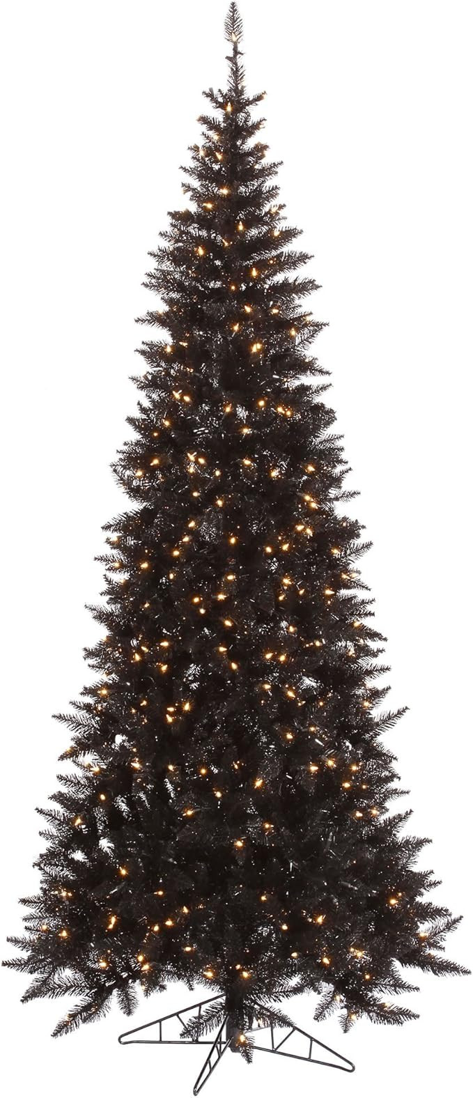 Vickerman 10' Black Fir Slim Artificial Christmas Tree, Warm White Dura-lit LED Lights, Seasonal ... | Amazon (US)