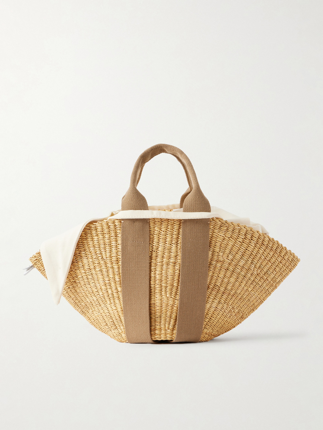 MUUÑ - Sophie Mini Webbing-trimmed Woven Straw Tote - Neutral | NET-A-PORTER (UK & EU)
