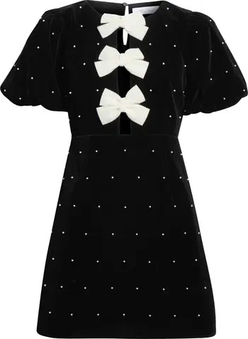 All in Favor Puff Sleeve Bow Minidress | Nordstrom | Nordstrom