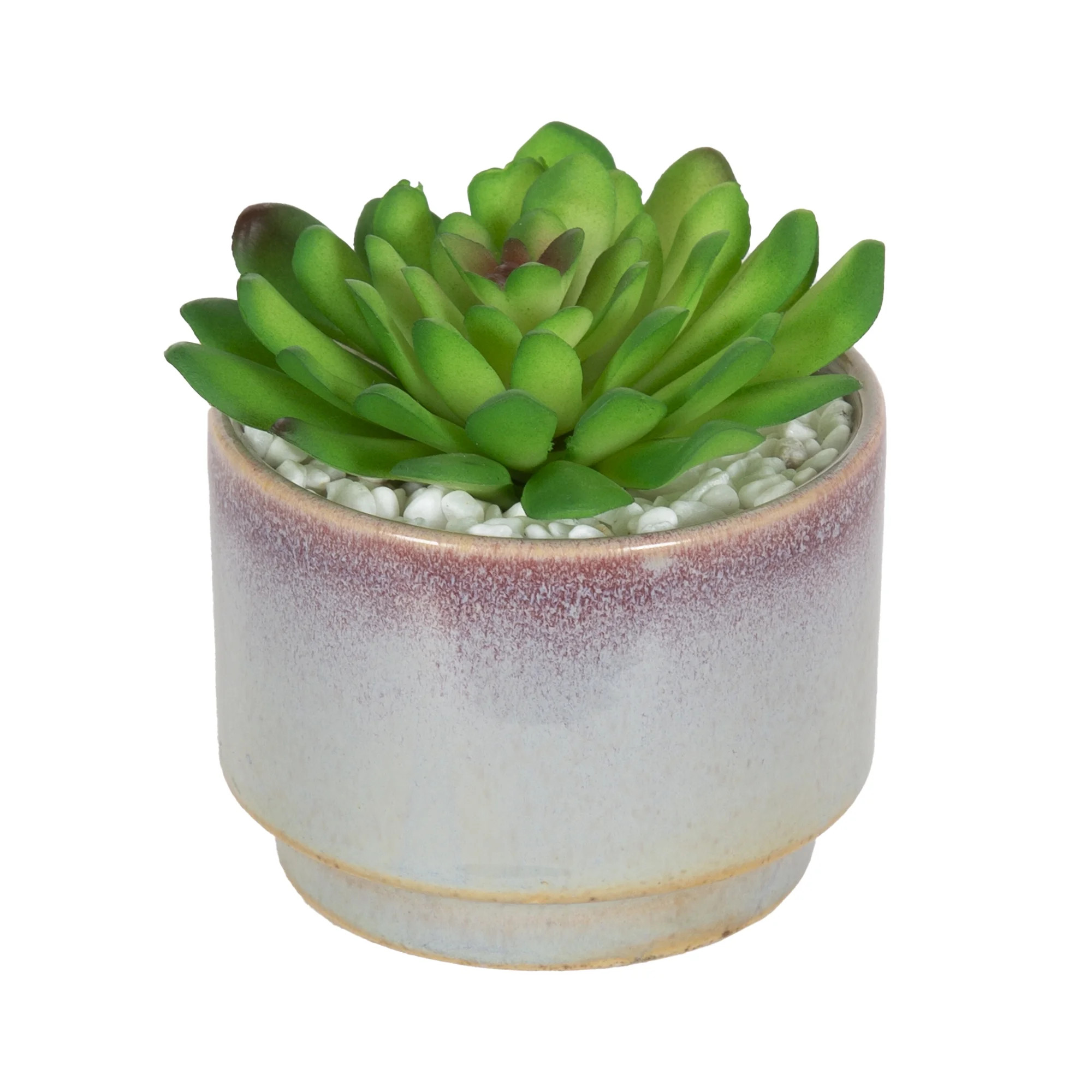 Mainstays 3.9" Artificial Crassula Ovata Succulent Plant in Multi-Color Ceramic Pot | Walmart (US)