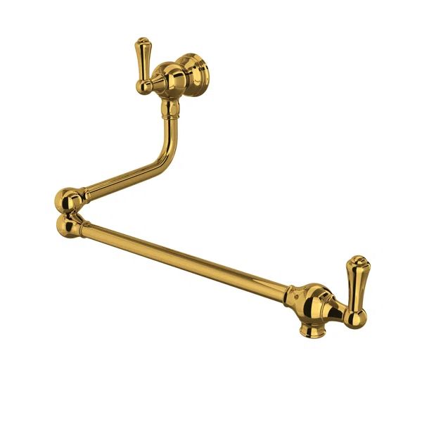 Edwardian™ Country Two Handle Wall Mounted Swing Arm Pot Filler Faucet with Lever Handles | Wayfair North America
