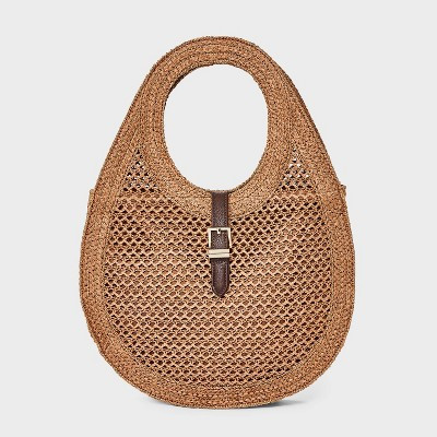 Straw Oval Shoulder Bag - A New Day™ Tan | Target