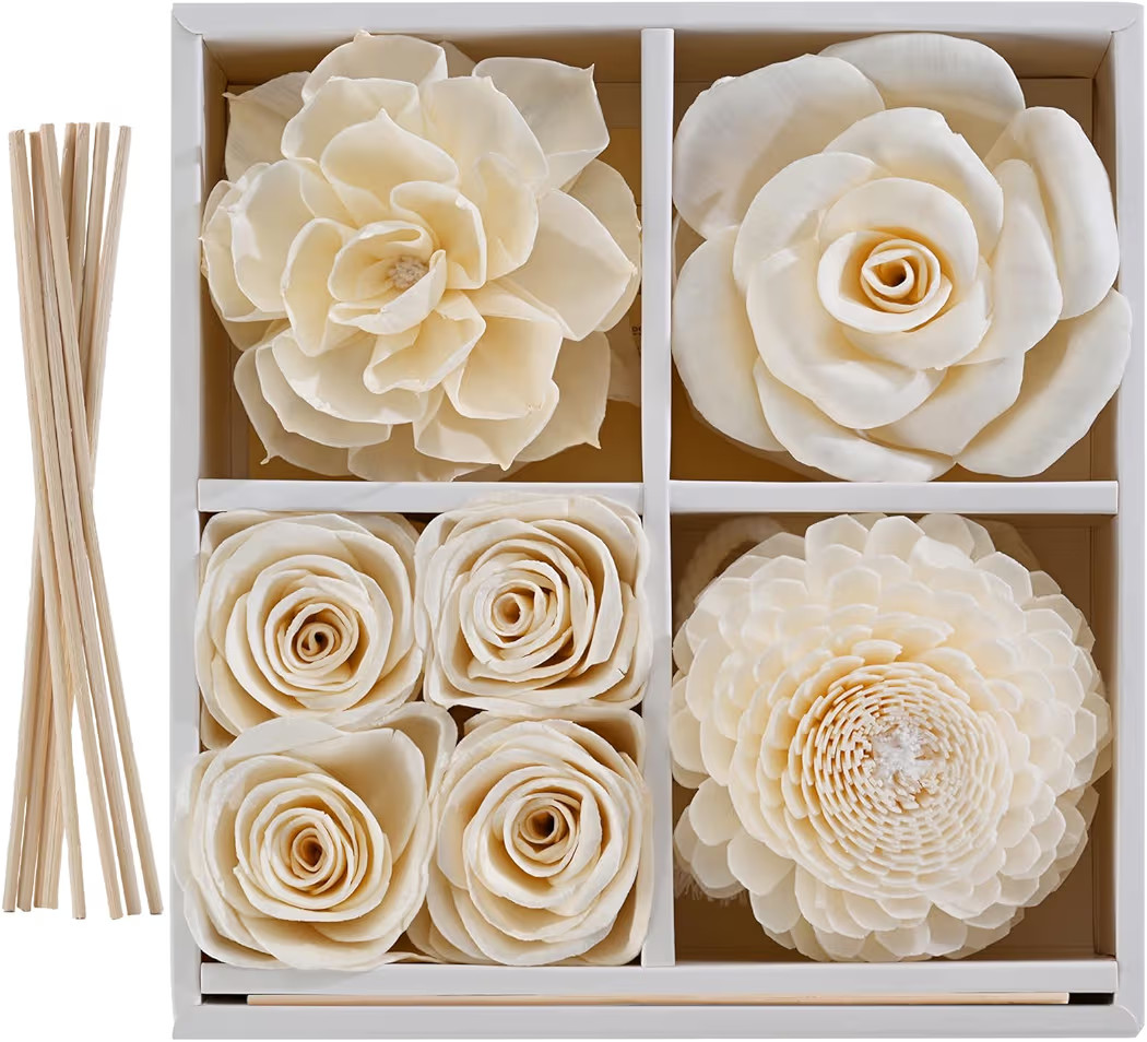 Flower Reed Diffuser Sola Wood Flowers Natural Material Aromatherapy Reed Decorative Aromatherapy... | Amazon (US)