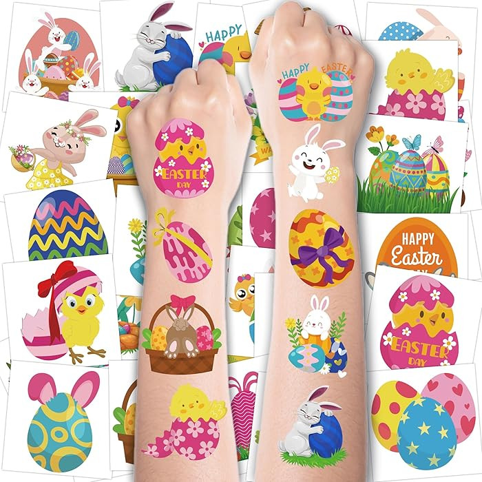 Easter Tattoos for Kids - 150 PCS Easter Basket Stuffers - Egg Fillers Stickers for Boys Girls,Ea... | Amazon (US)