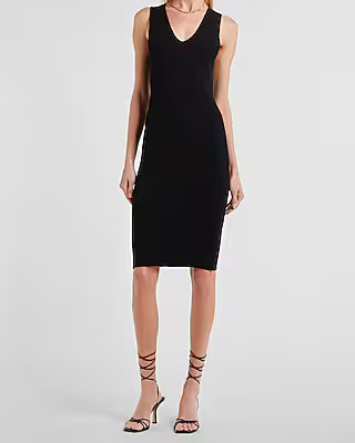 Sleeveless Ribbed Midi Sweater Dress | Express