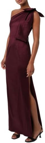 Lulus Womens Opal One Shoulder Column Maxi Dress with Bow | Amazon (US)