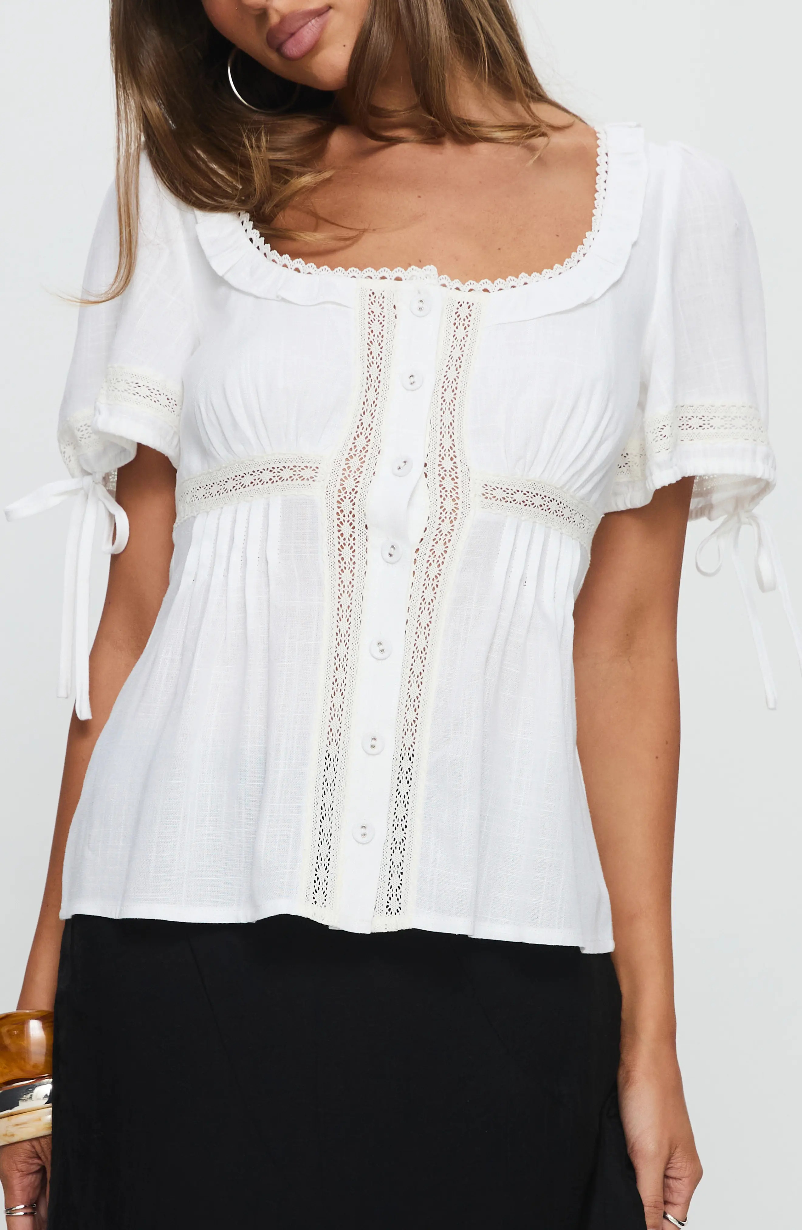Indianah Pleat Lace Top (Women) | Nordstrom | Nordstrom