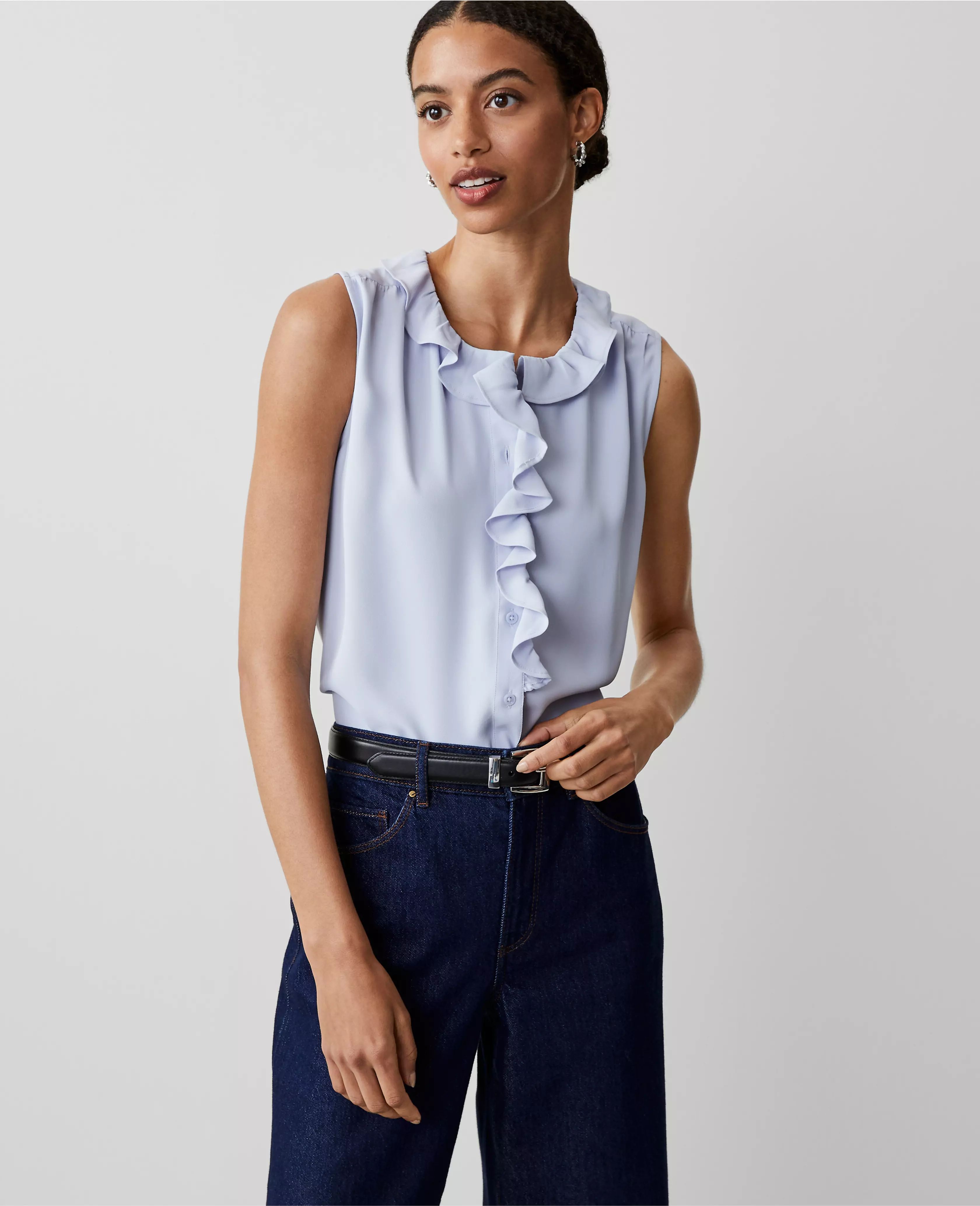 Ruffle Neck Popover | Ann Taylor (US)