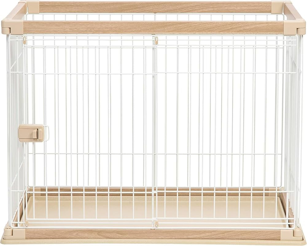 IRIS USA Medium Dog Crate, Indoor Kennel with Sliding Door and Bottom Tray, Pet Pen with Wood-Lik... | Amazon (US)