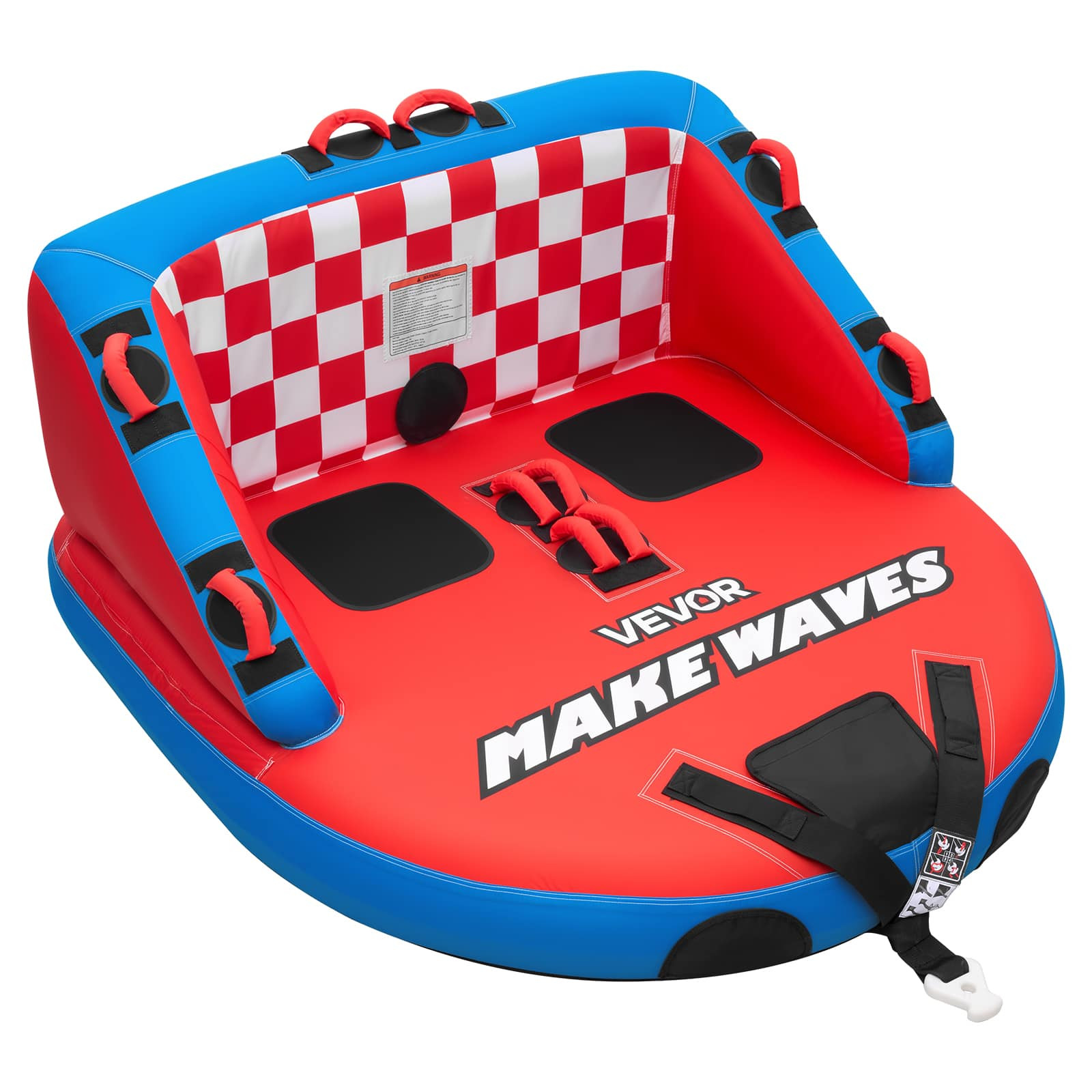 VEVOR - Towable Tubes for Boating, 2-Rider Inflatable Towable Tube for Boat to Pull, 340 lbs Capacity Water Sports Boating Tubes - Blue + Red | Best Buy U.S.