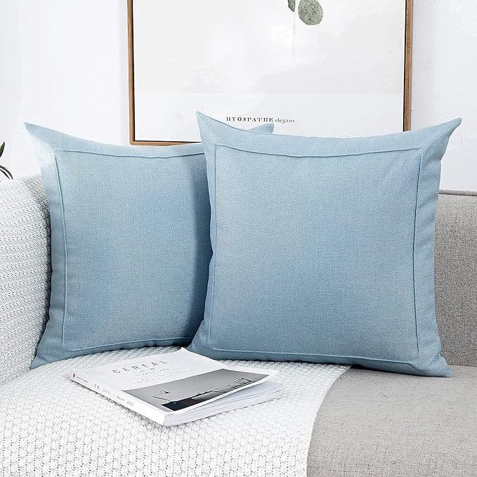 Jepeak Burlap Linen Throw Pillow Covers Cushion Cases Pack of 2 Farmhouse Modern Decorative Solid... | Amazon (US)