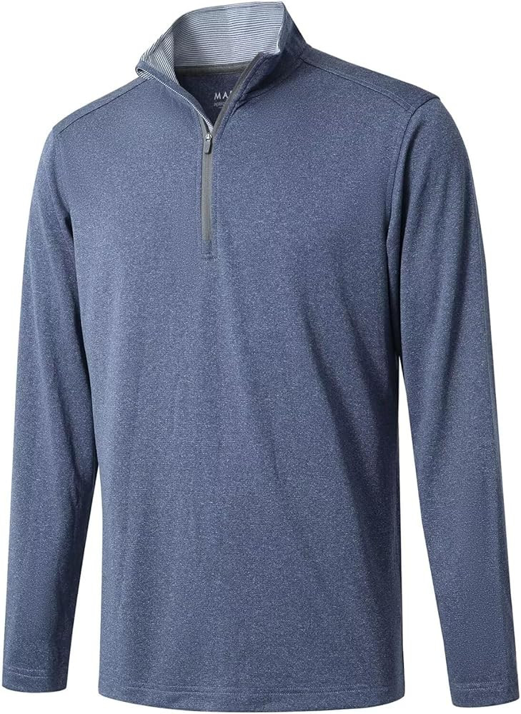 M MAELREG Quarter Zip Golf Pullover Men Dry Fit Long Sleeve Performance Wicking Mock Neck 1/4 Zip... | Amazon (US)