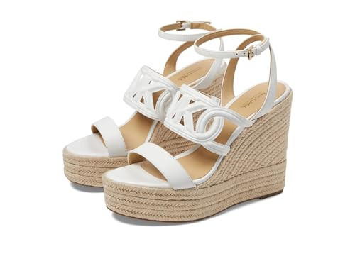 Michael Kors Women's Alma Espadrille Wedge Sandal, Optic White, 9.5 | Amazon (US)
