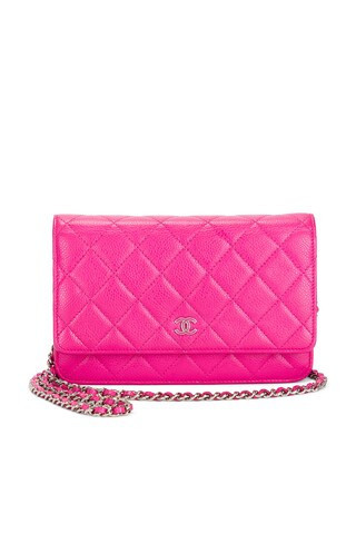 Chanel Calfskin Wallet On Chain in Pink | FWRD 